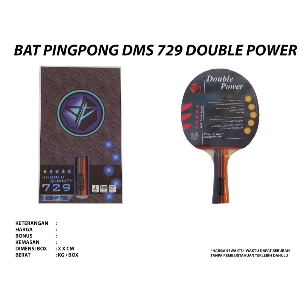 (DMS) BAT PINGPONG DMS 729 DOUBLE POWER