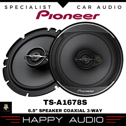 Speaker Coaxial Pioneer 3-Way 6.5 Inch TS-A1678S Midbass Built In tweeter A Series Original