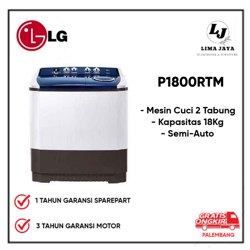 Mesin Cuci 2 Tabung LG P1800 Mesin Cuci Dua Tabung LG 18 Kg