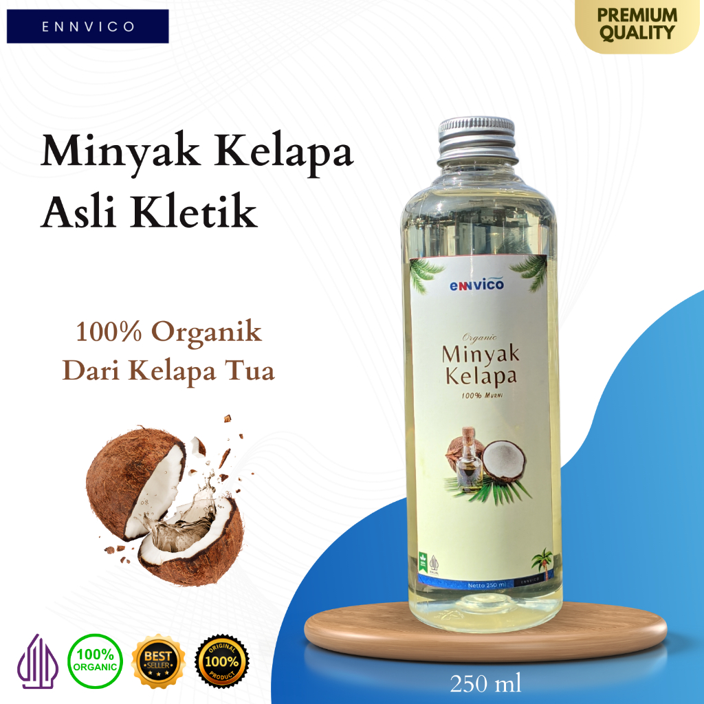 

Ennvico Minyak kelapa asli Kletik / Minyak kelapa Alami 250ml Kemasan Tinggi / Coconut oil / Minyak Kelapa Tradisional Asli termurah Minyak Untuk Bayi / Ruam popok / Gatal Gatal