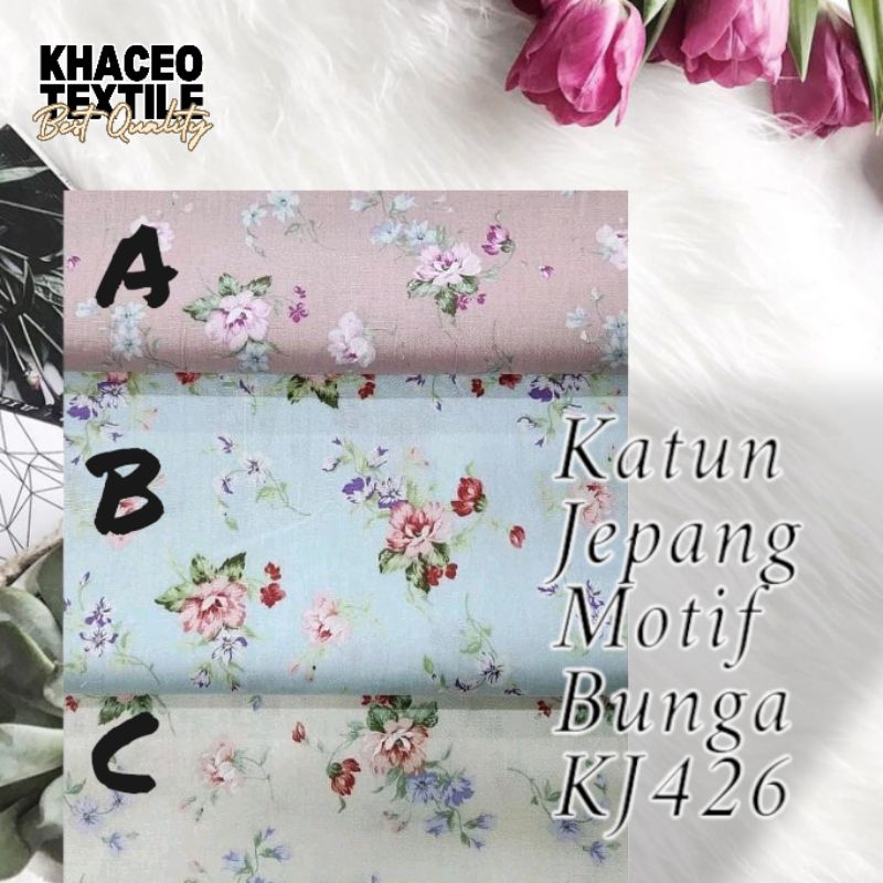 PROMO Katun Jepang Motif Bunga KJ426/Katun Jepang Motif/Kain Katun Jepang/Katun Jepang Premium