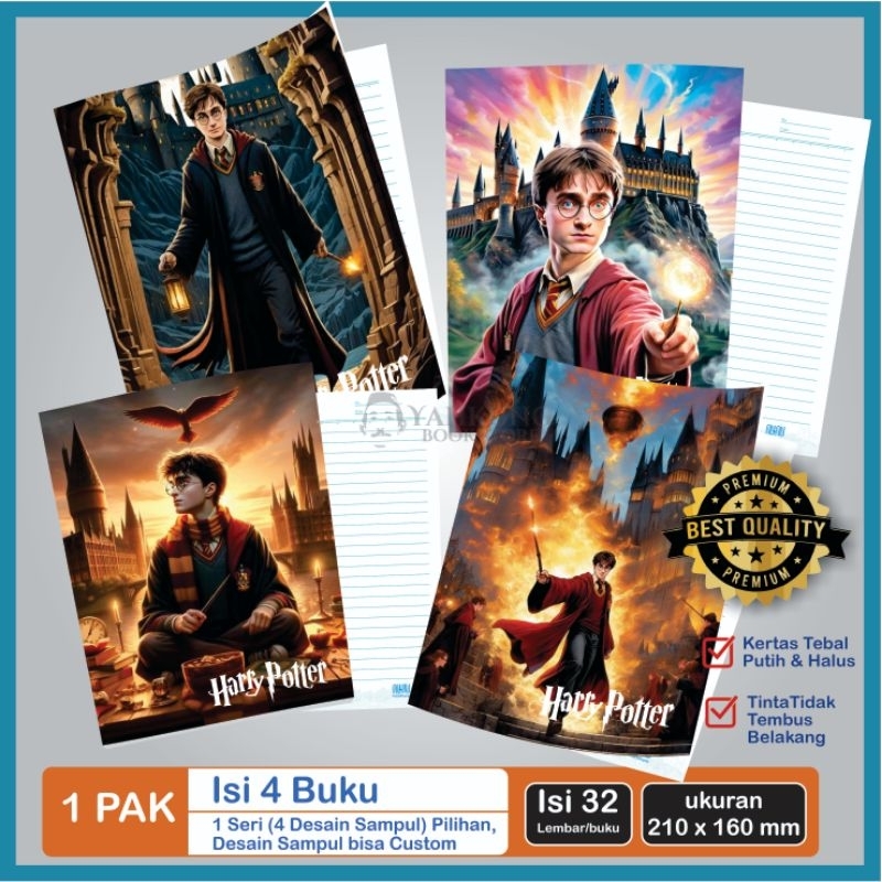 

BUKU TULIS SEKOLAH CUSTOM COVER HARRY POTTERS DANIEL