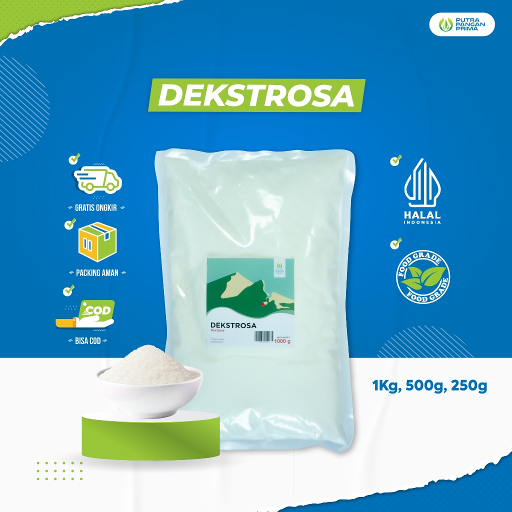 

Dekstrosa Gula Donat Dingin Halus Dextrose Monohydrate 250gr 500gr 1kg