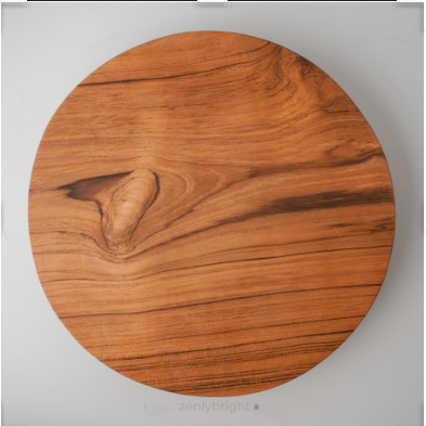 Talenan Bulat Kaki Diameter 30 cm | Talenan Kayu Jati | Talenan Tebal  | Cutting Board