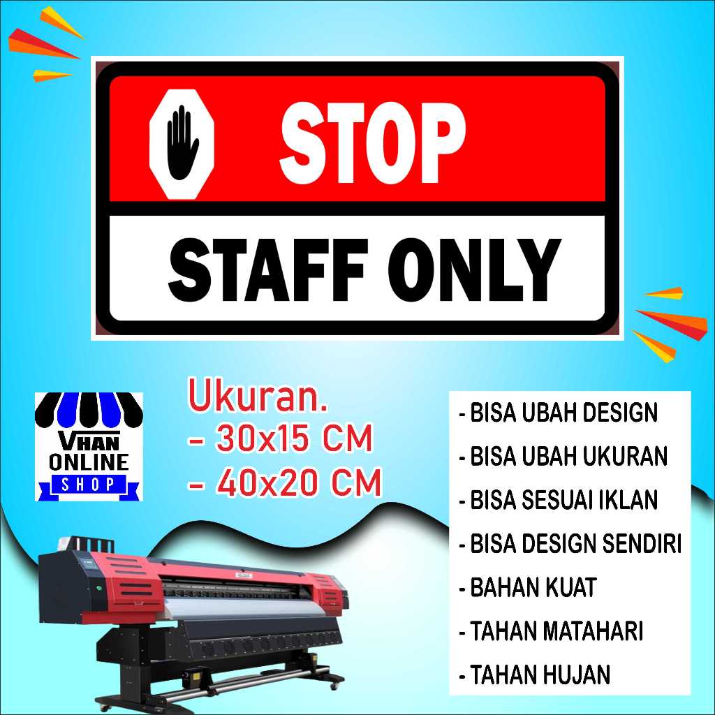 

Cetak Sticker Tempelan Kata Stop Bahan Bagus Putih