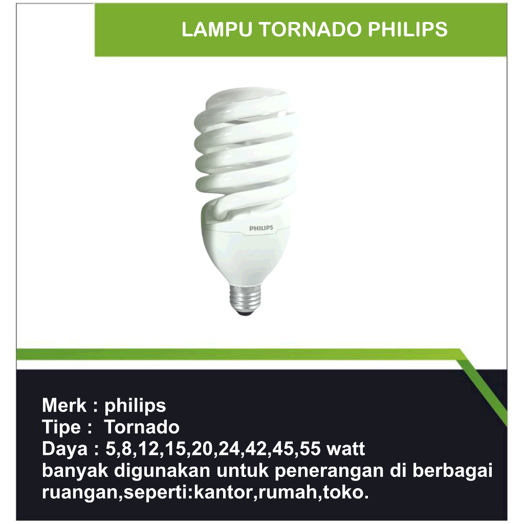 LAMPU TORNADO PHILIPS/LAMPU SPIRAL/LAMPU CFL