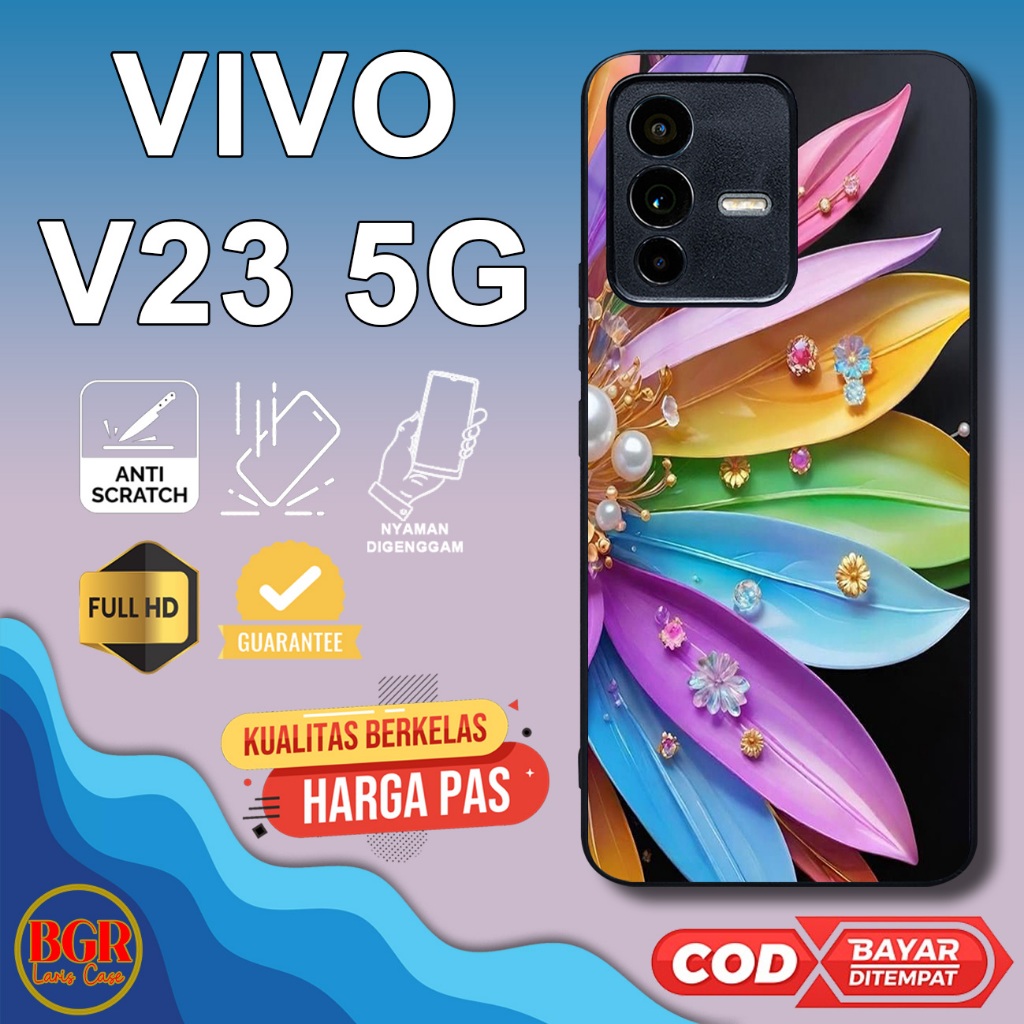 Case Vivo V23 5G Terbaru [ FLOWER ] Casing Vivo V23 5G Hardcase Softcase Premium Glossy
