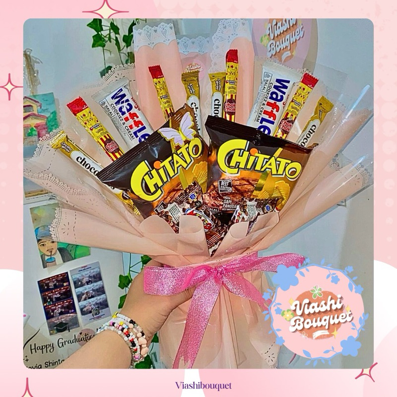 

Bouquet Snack Bouquet Wisuda Kado Ulang Tahun Kado Anniv Kado valentine kado hari guru kado