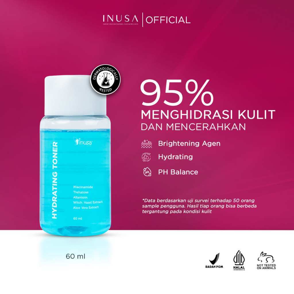 Inusa Hydrating Toner Pencerah dan Pelembab Wajah Tanpa Iritasi