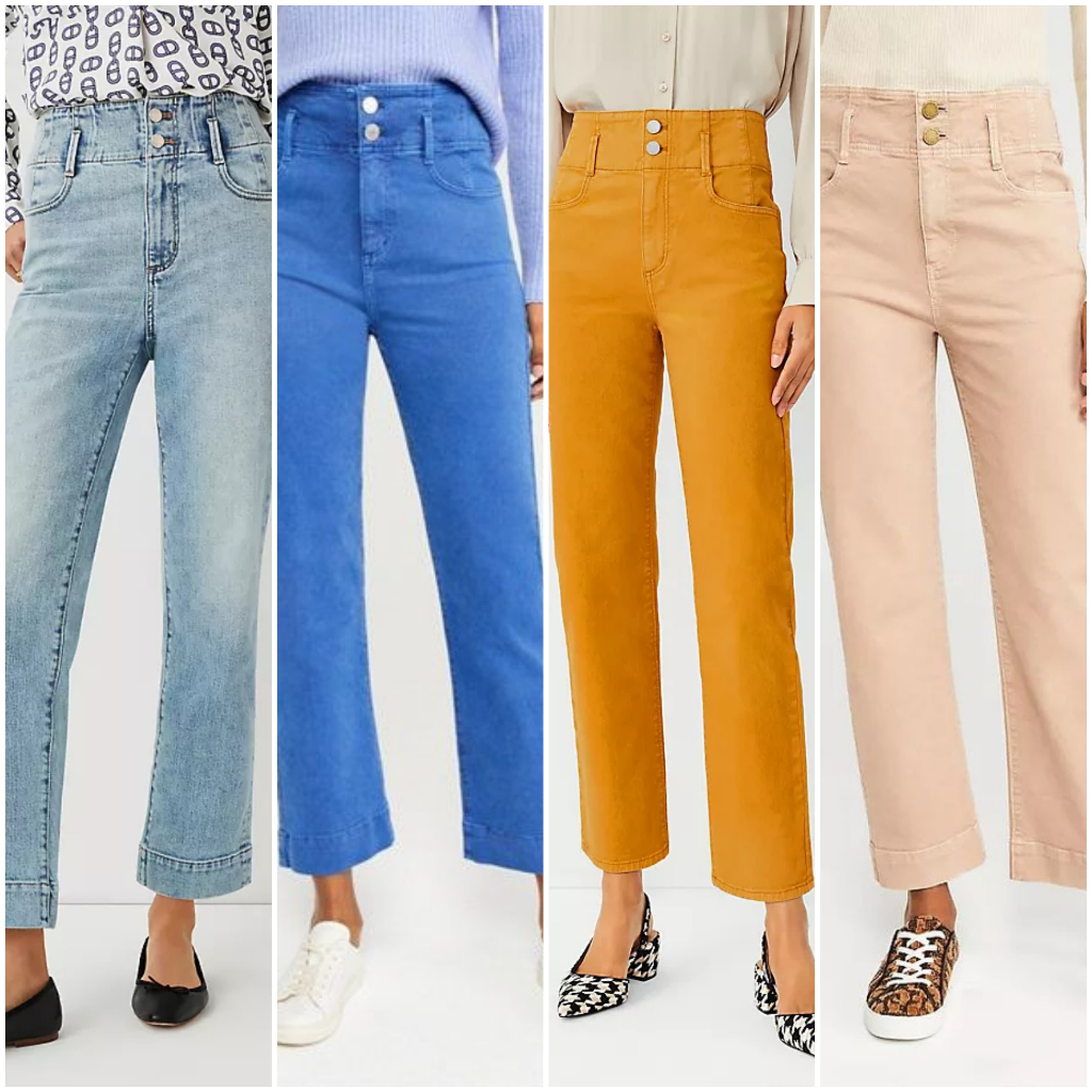 Celana Ann Taylor Sculpting Pocket High Rise Corset Easy Straight Jeans