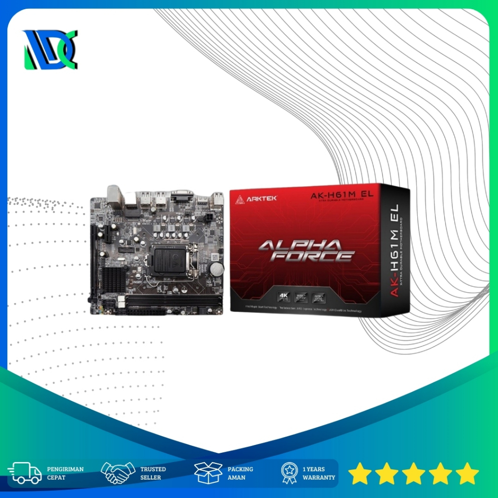 ARKTEK AK-H61M EL H61, DDR3, 3x SATA , USB 3.0, M.2 Slot Micro ATX