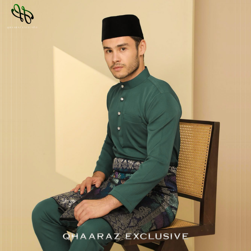 Raffan Baju Melayu Pria Setelan Koko Muslim Modern Bahan Katun Toyobo Satu Set Pakaian Kurta Cekak M