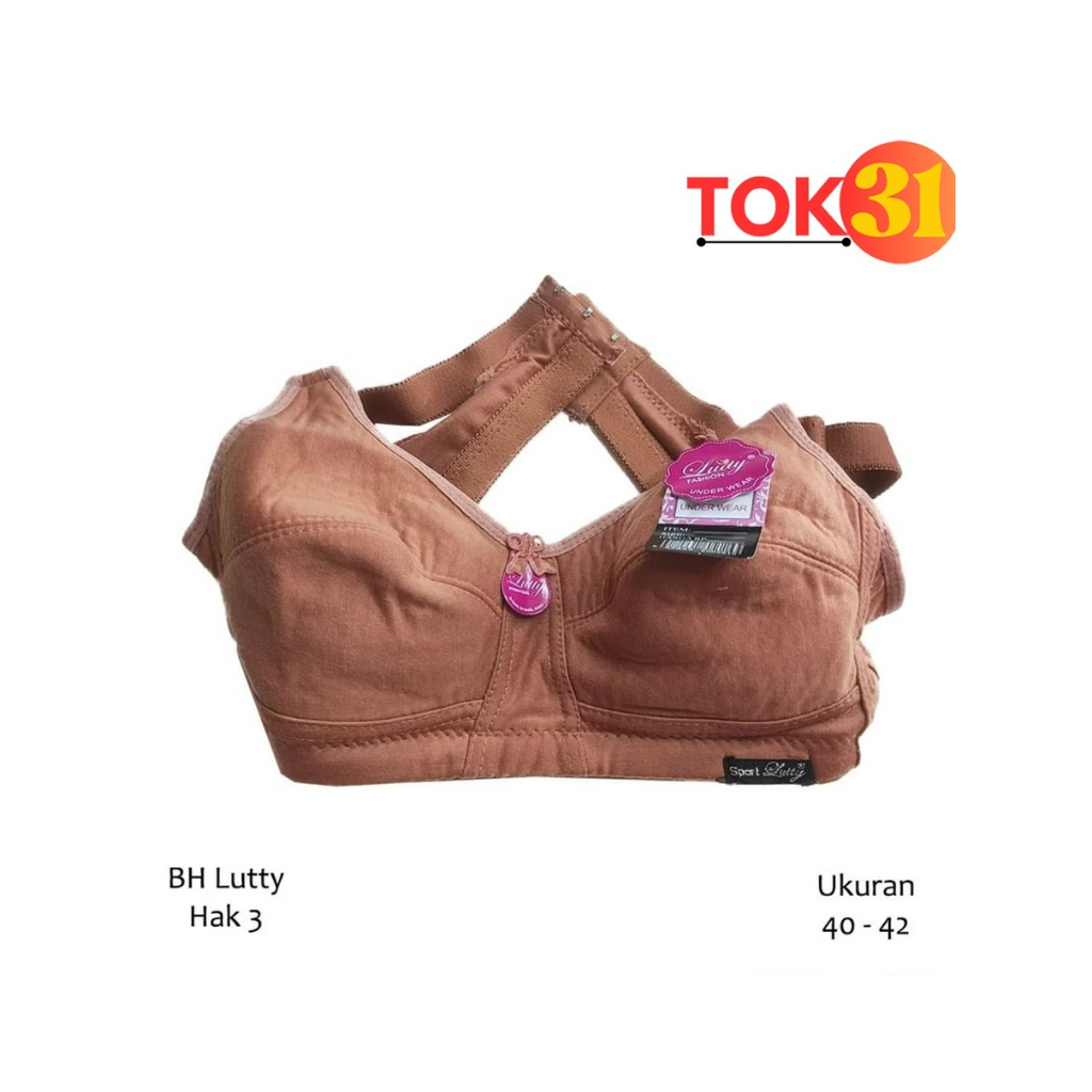 3 Pcs BH Lutty Sport Tanpa Busa Kait 2 dan Kait 3 Sport Bra Lutty BRA Lutty Sport