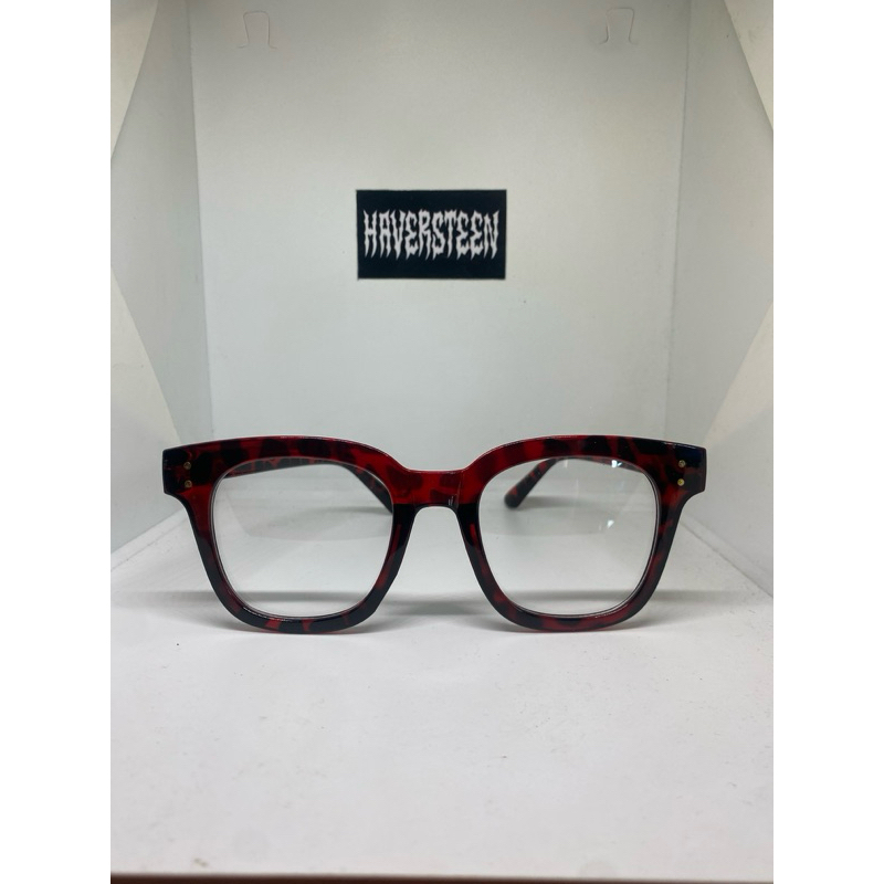 | HAVERSTEEN | KACAMATA KOTAK LEOPARD CLEAR BY HAVERSTEEN