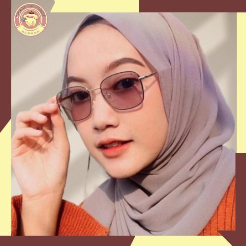 kacamata Photochromic Anti Radiasi Bentuk kotak Frame Metal Kacamata Pria Wanita Photochromic KMT005