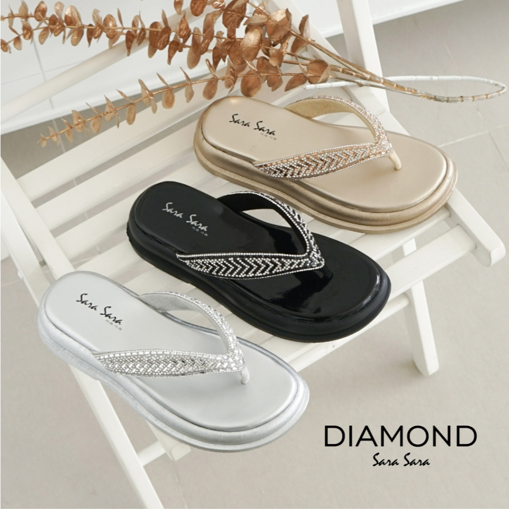 SARA SARA STORE - Sandal Slop Wanita DIAMOND | sendal selop perempuan | platform sandals cewek