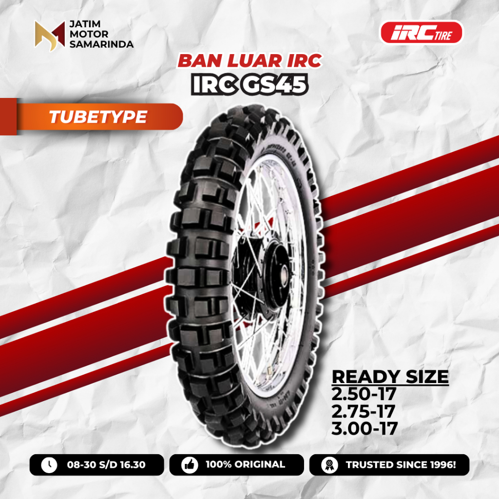 Ban IRC GS45 Tahu Ring 14 2.50 2.75 3.00 TT Tube Type Produksi Terbaru Original