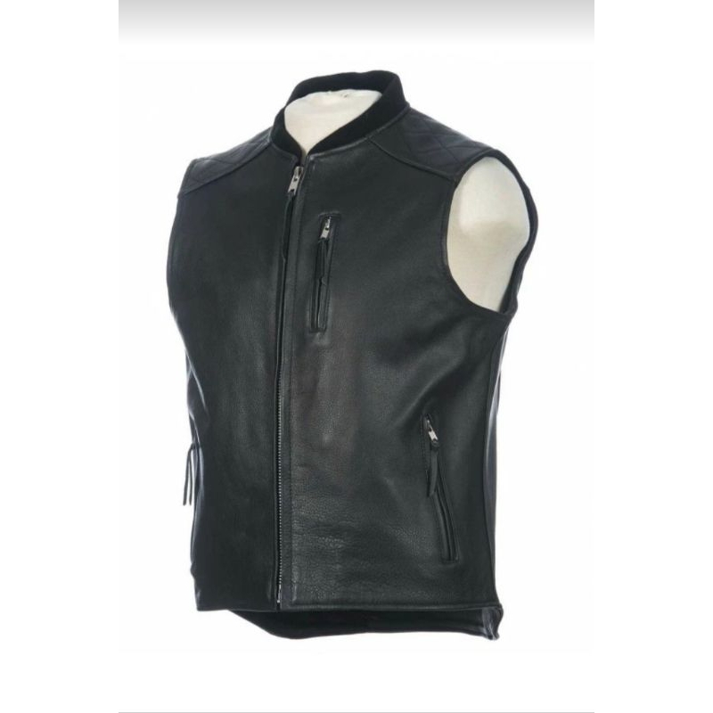 Jaket kulit pria/Jaket rompi pria/Jaket rompi kulit termurah/Jaket rompi kulit hitam/Jaket hits