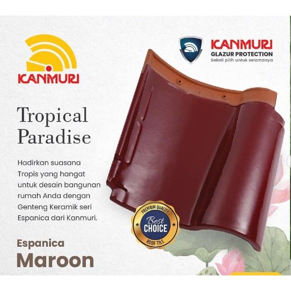 Kanmuri Espanica Maroon Genteng Keramik Original