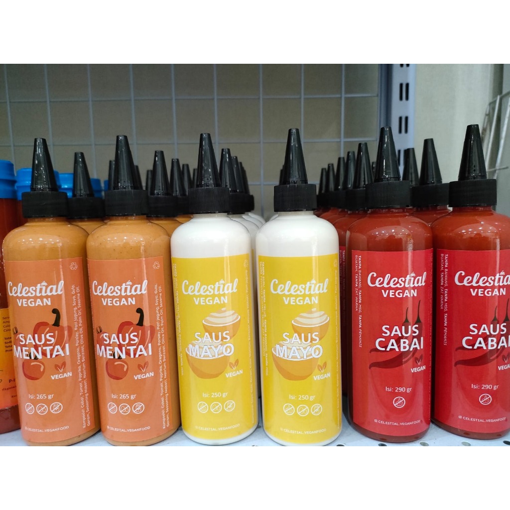 

celestial saus vegan mayo / saus mentai / saus cabai / Gochujang Sauce / Thousand Island 250 Gr