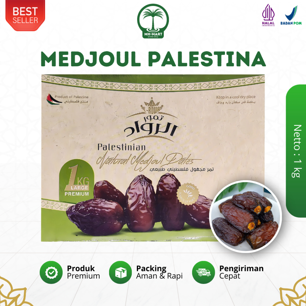 

Kurma Medjool Palestine Al-Rwad Medjooll Dates Jumbo 1 Kg Oleh Oleh Haji dan Umroh Premium