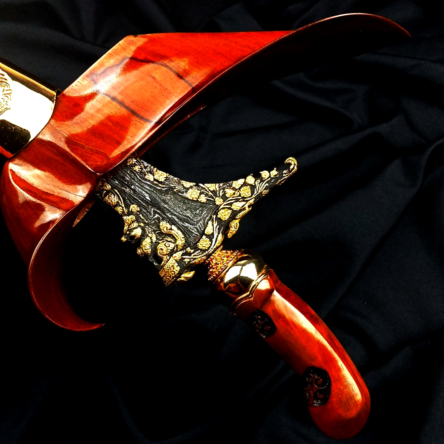 Keris Singo Barong Luk 5 Kinatah Emass Asli Mataram Sultan Agung Kuno