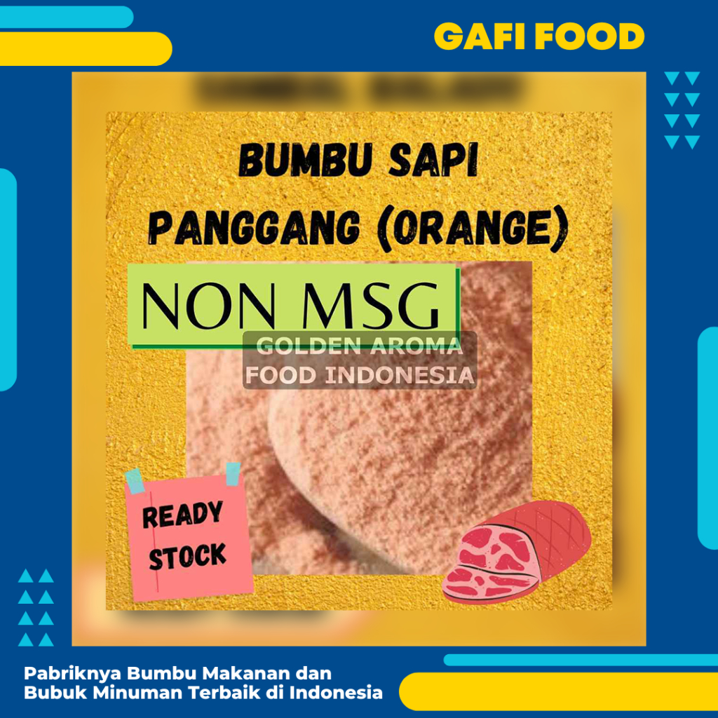 

BUMBU TABUR SAPI PANGGANG ORANGE NON MSG 1 KG FOOD GRADE 1Kg Bubuk Bumbu Kerupuk Popcorn Usaha