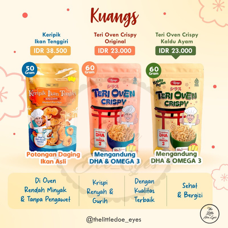 

Kuangs Teri Oven Crispy / Keripik Ikan Tenggiri