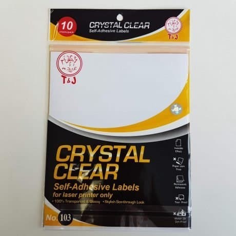 

TJ - CRYSTAL CLEAR LABELS 103 & 121