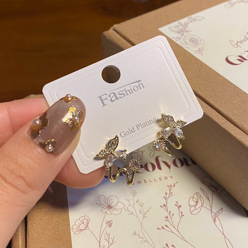 Graceofyou - Aurora Flutters - Earrings Wanita - Anting Pesta Wanita - Anting Korea KKV