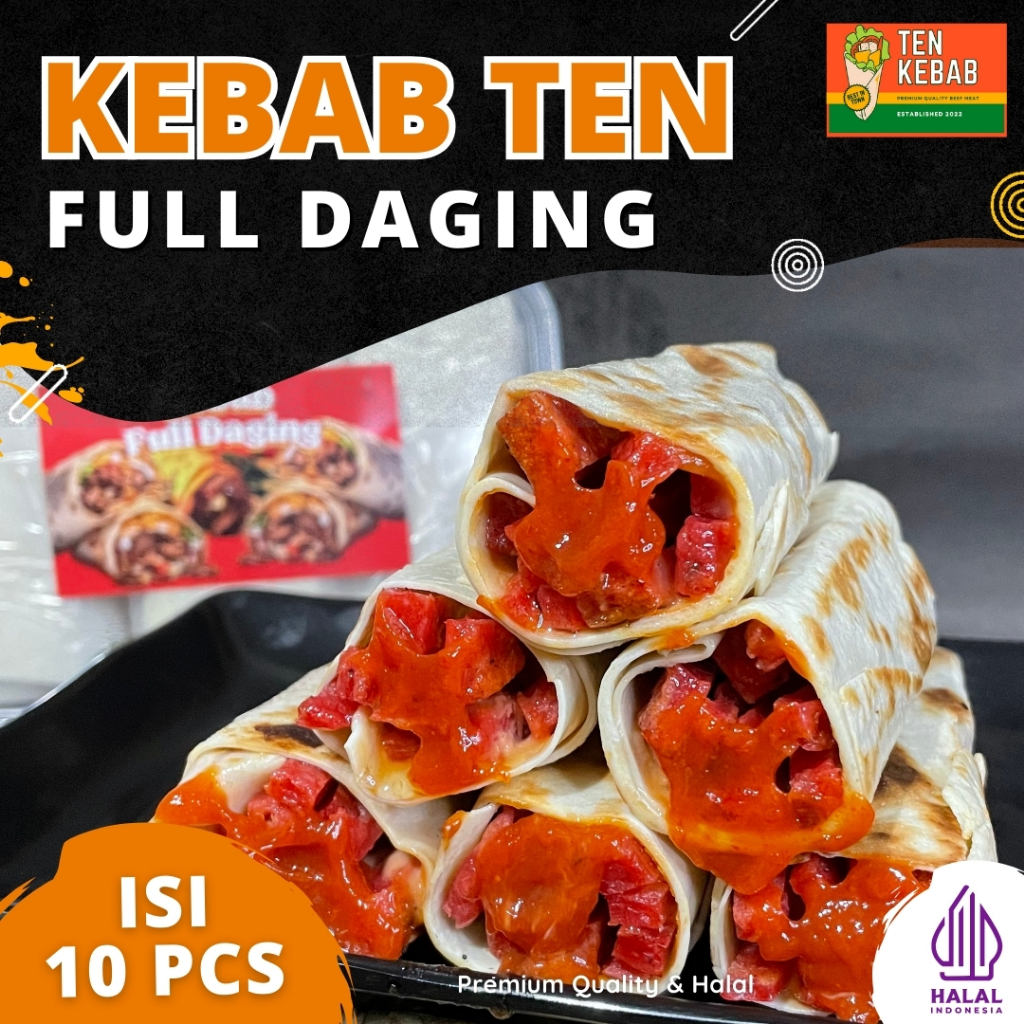 

TEN KEBAB Full Daging – Daging Sapi Original Authentic Turkish Taste | 1 Pack Isi 10 pcs | Frozen