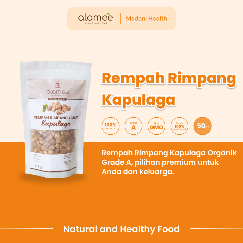 

ALAMEE Kapulaga Kering Lokal Cardamom Kapolaga Kapol Rempah Organik Bumbu Masakan Seasoning 50gr