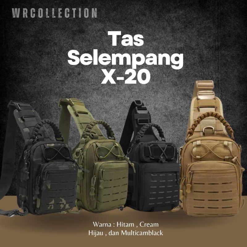 Tas Tactical Selempang X-20 / Tas Tactical TNI/Polri Selemlpang X-20