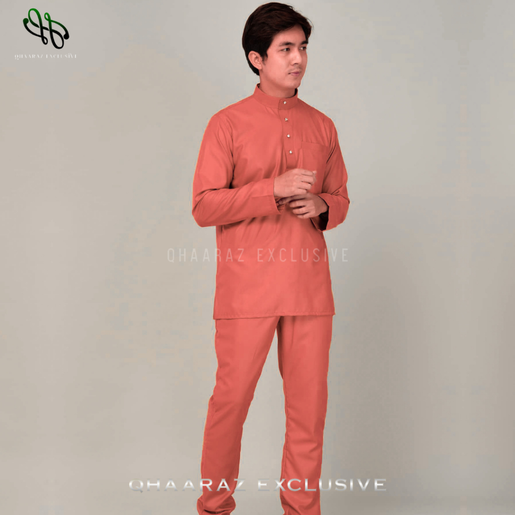 Raffan Baju Melayu Pria Setelan Koko Muslim Modern Bahan Katun Toyobo Satu Set Pakaian Teluk Belanga