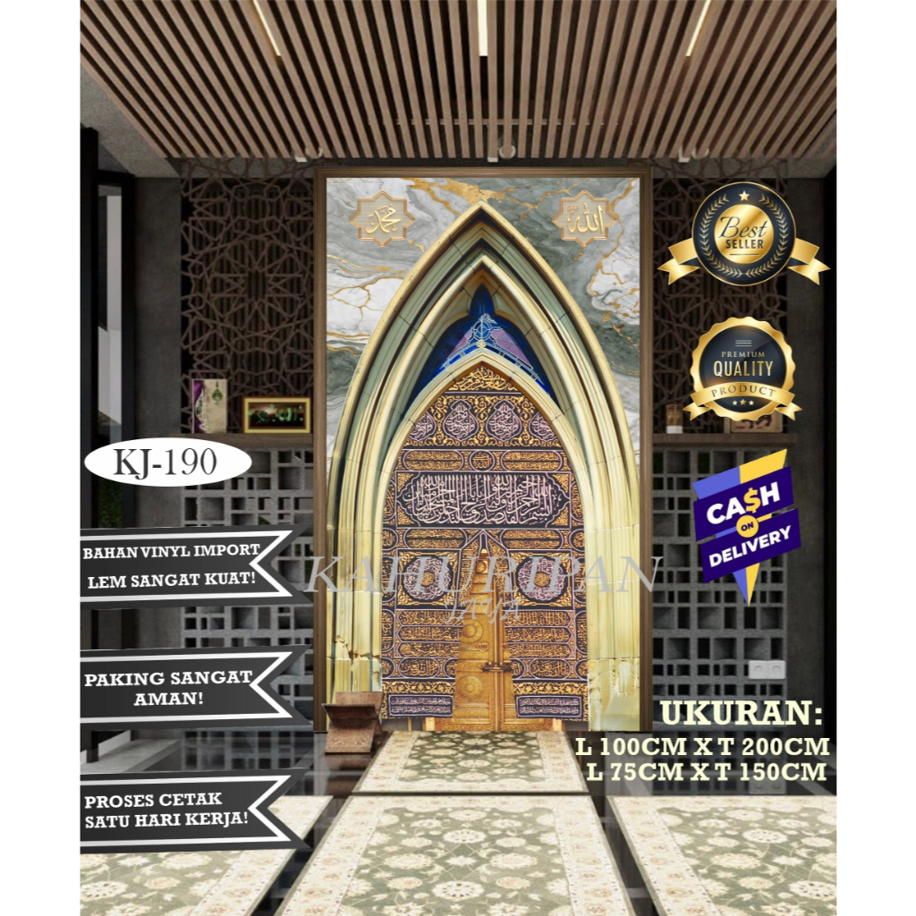 PROMO Mihrab Mushola Rumah - Sticker Mihrab Mushola Rumah - Wallpaper Mihrab - Stiker Mushola Rumah.