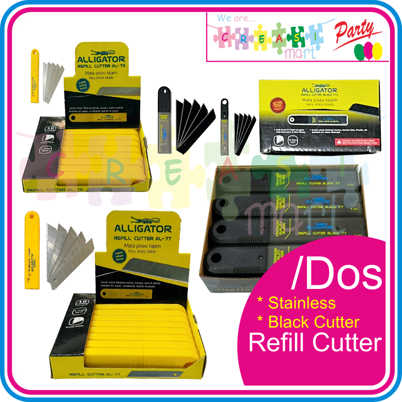 Alligator Refill Cutter 1 Pak Kecil, Besar & Premium Black Mata Pisau Tajam Tersedia Banyak Varian