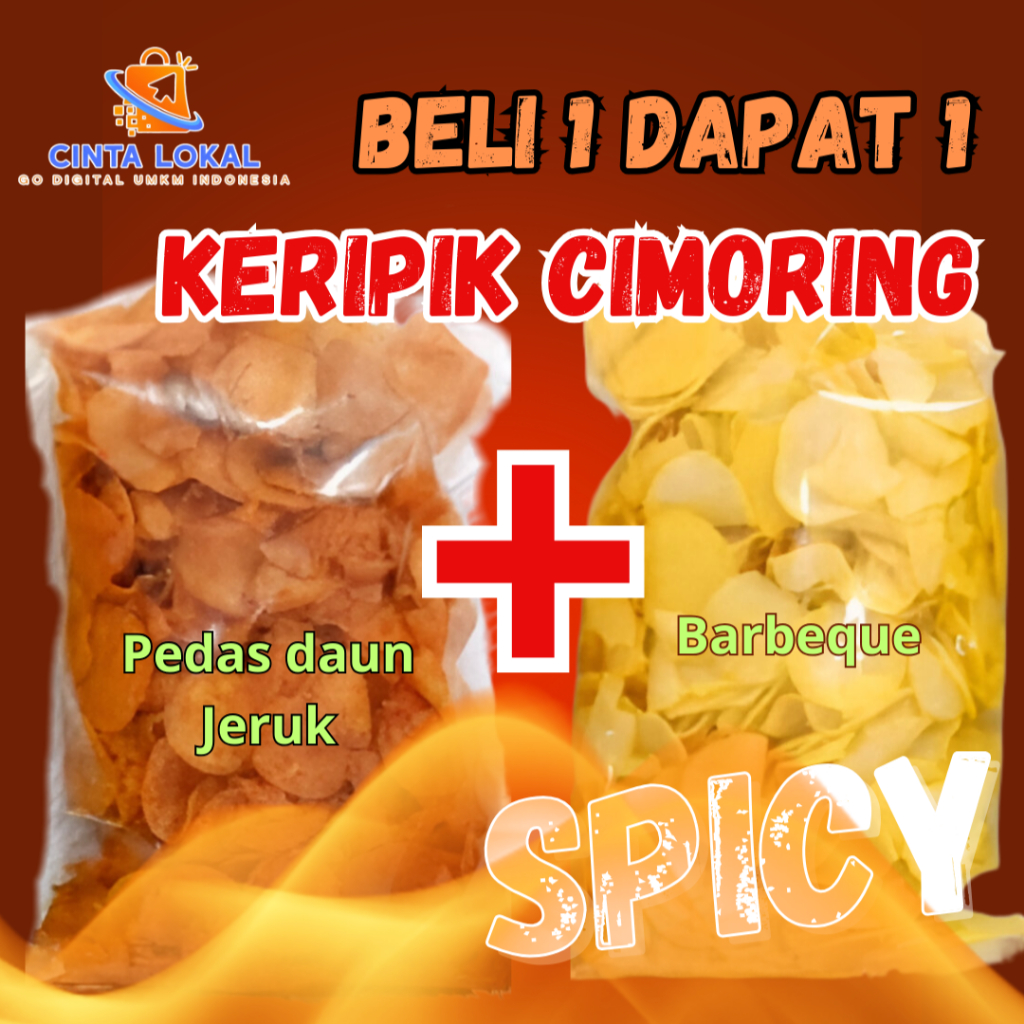 

Paket keripik Cimoring/Moring Beli 1 gratis 1, Pedas daun jeruk dan BBQ