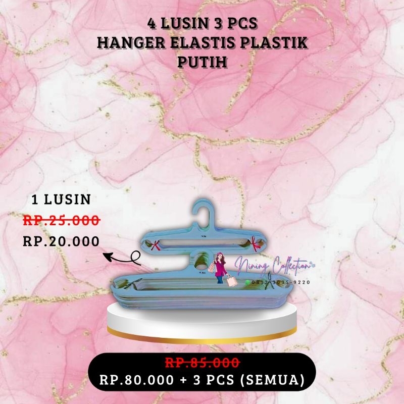 PRELOVED HANGER ELASTIS PLASTIK PUTIH (BEKAS SEPERTI BARU)
