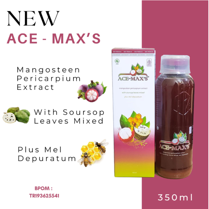 

Ace maxs 350 ml extra kulit manggis dan sirsak 100% original asli Herbal