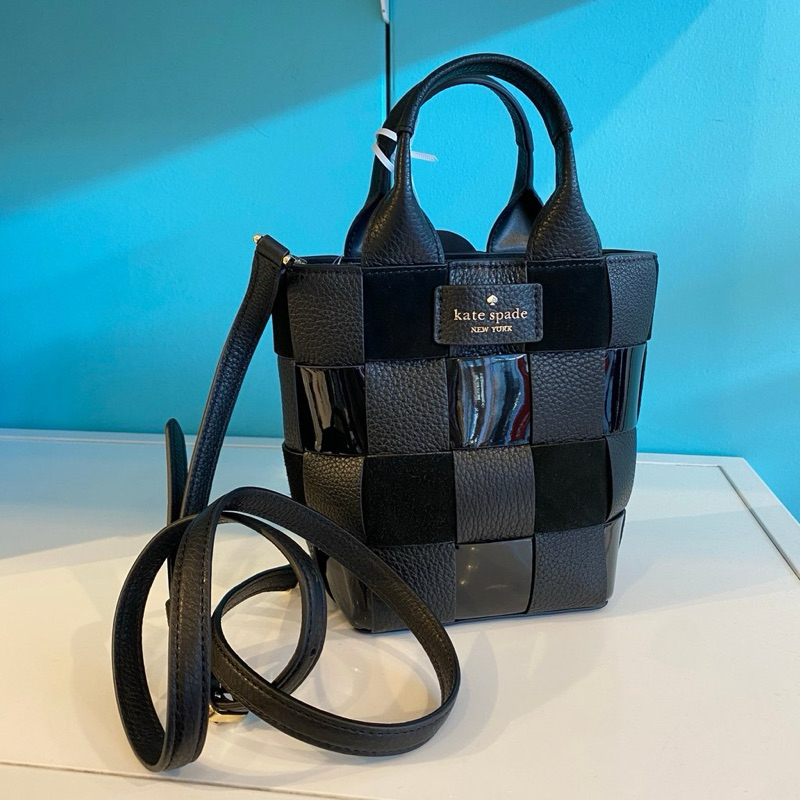 KATE SPADE KS KI841 BASKET METALLIC PATENT MINI TOTE BAG