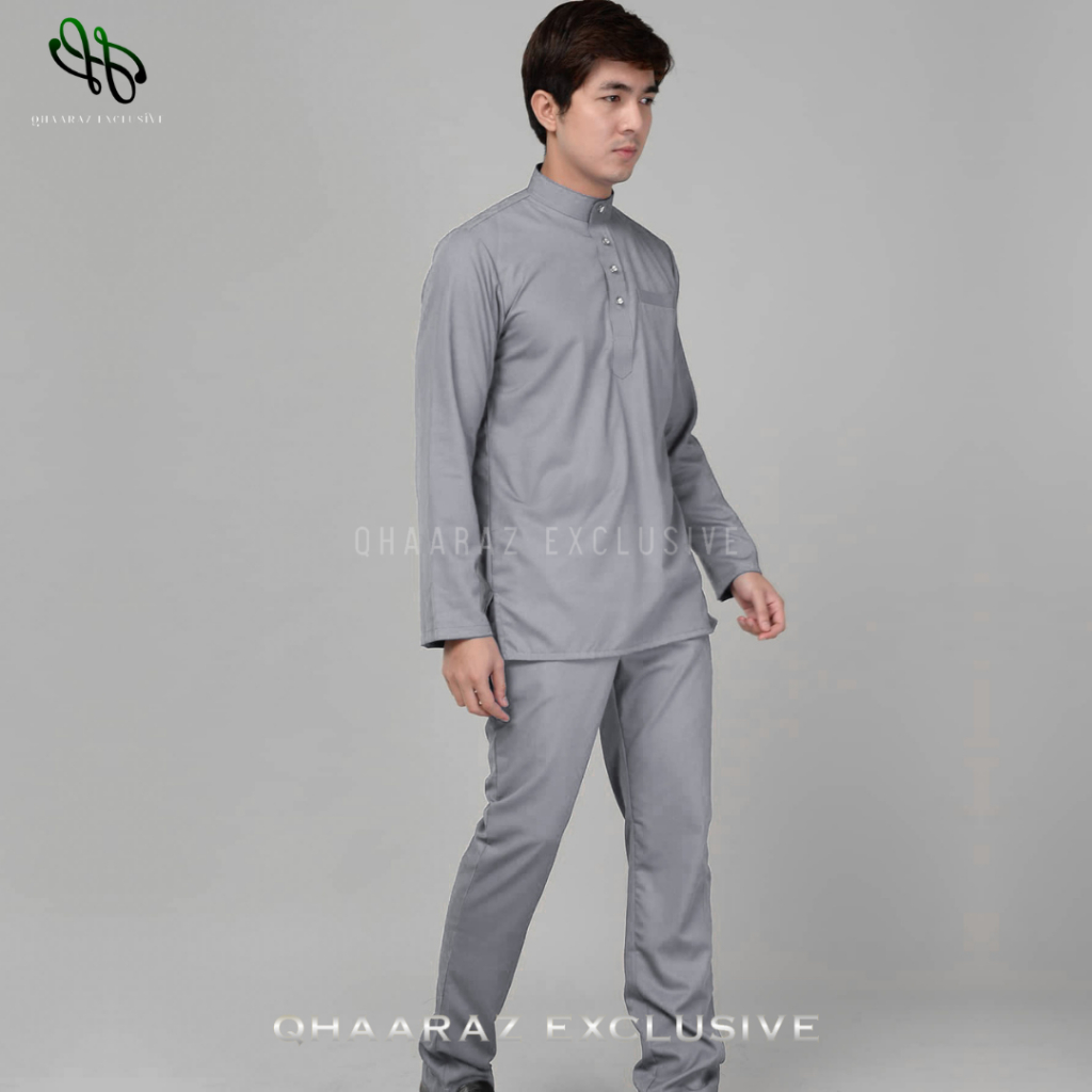 Raffan Baju Melayu Pria Setelan Koko Muslim Modern Bahan Katun Toyobo Satu Set Pakaian Teluk Belanga