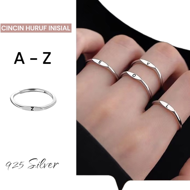 KODE K43F EMLYSstudio  CINCIN ABJAD KECIL INISIAL HURUF AZ 925 STERLING SILVER