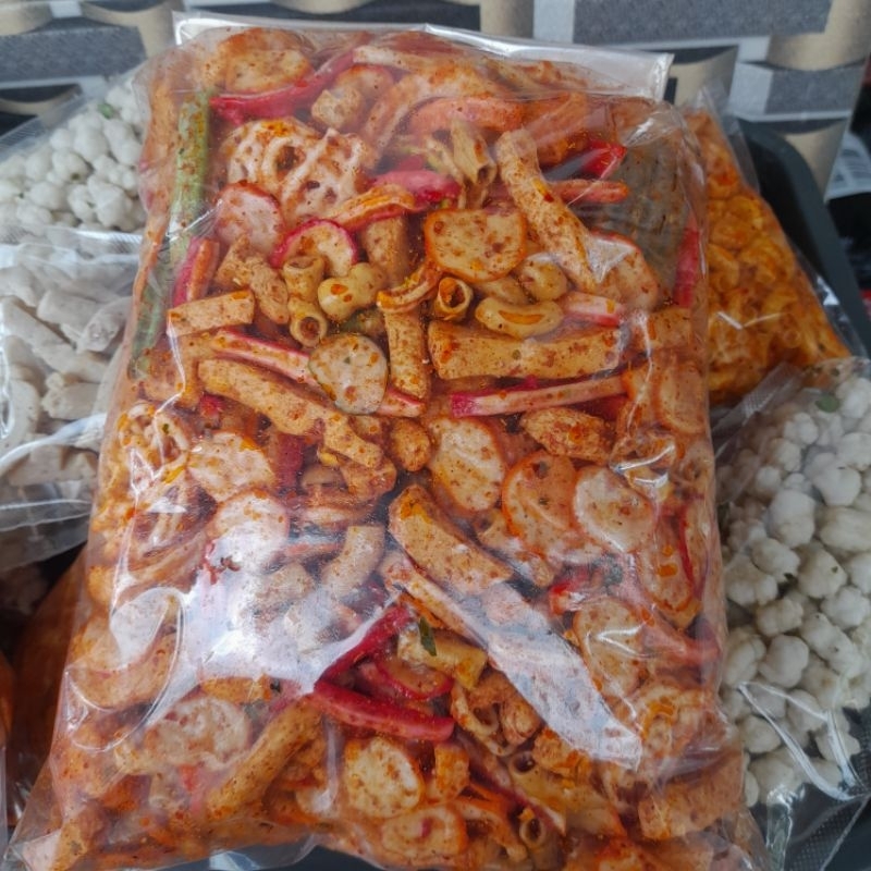 

sebring kerupuk mix - seblak kerupuk campur kemasan 1kilo