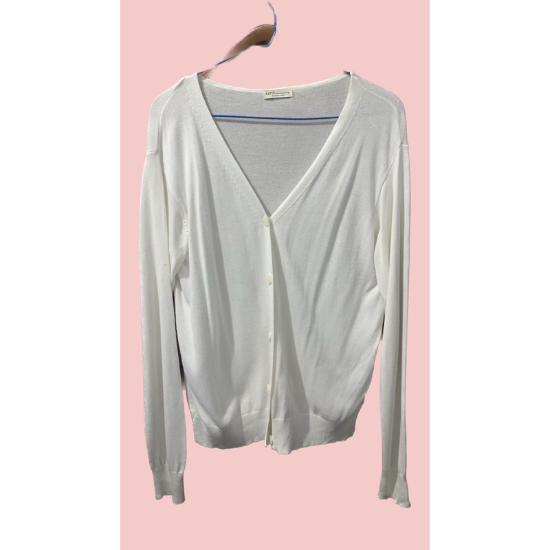 earth music &  ecology white cardigan