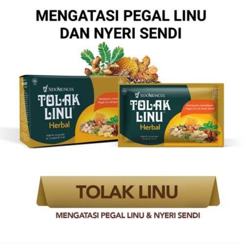 

TOLAK LINU HERBAL CAIR / UNTUK MENGATASI PEGALINU NYERI SENDI / ISI 5 Sachet per box