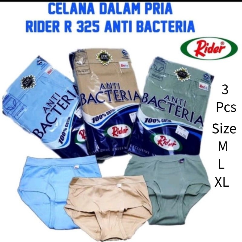RIDER Celana Dalam Rider R325 Anti Bakteri CD Rider R325 Anti Bakteri Celana Dalam Pria Rider (isi 3