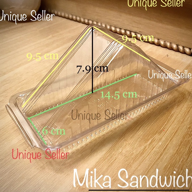Harga Terbaik  isi5 Mika Sandwich Segitiga  PB33  Tempat Tray Kotak Mika Sandwich  Mika Roti Lapis R