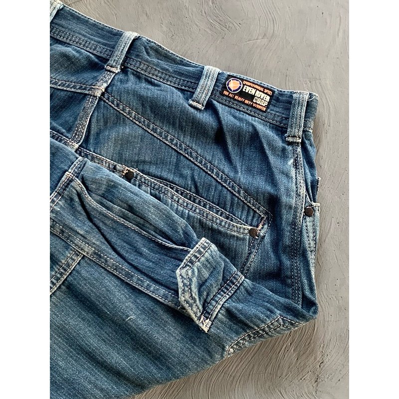 Vintage Y2K Cargo Balloon Jeans Blue Wash