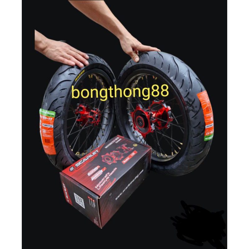 Sepaket Velg Tromol Scarlet Crf 150 KLX BF 150  WR 155 Velg  Rossi Sprint Xd 250 300 350   Ring 17  