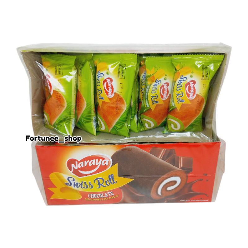 

Naraya Swiss Roll isi 20 / Roti Gulung Coklat Pandan